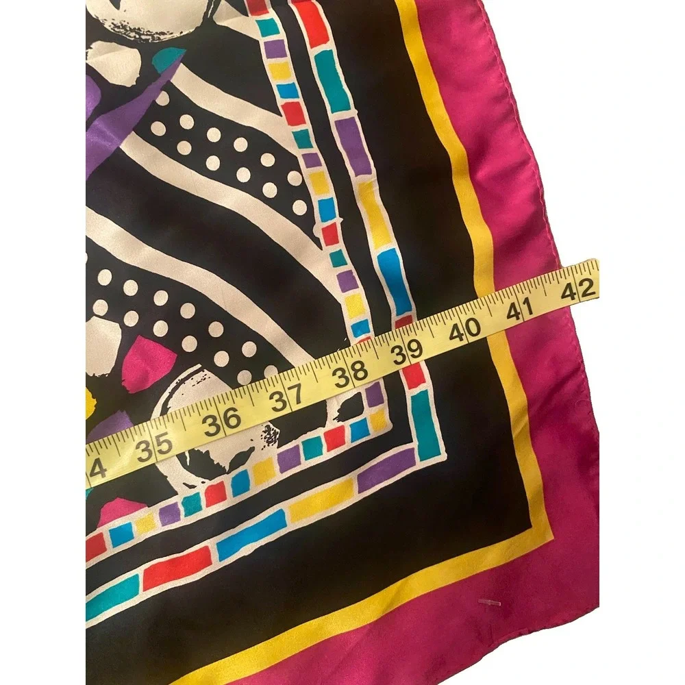 Rickie Freeman Teri Jon Scarf With Polka Dots And Fuchsia 42x 43 In